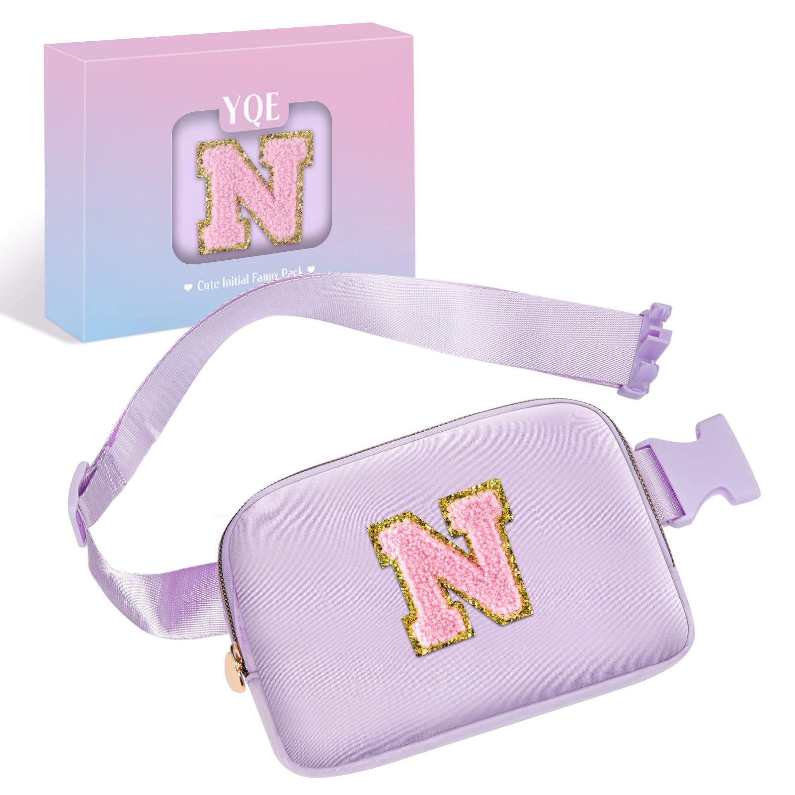 Belt Bag Fanny Pack Crossbody Bags with Initials Letter Patch, Cute Stuff Birthday Gifts for Teenager Girls Trendy Stuff, Graduation Gift idea for