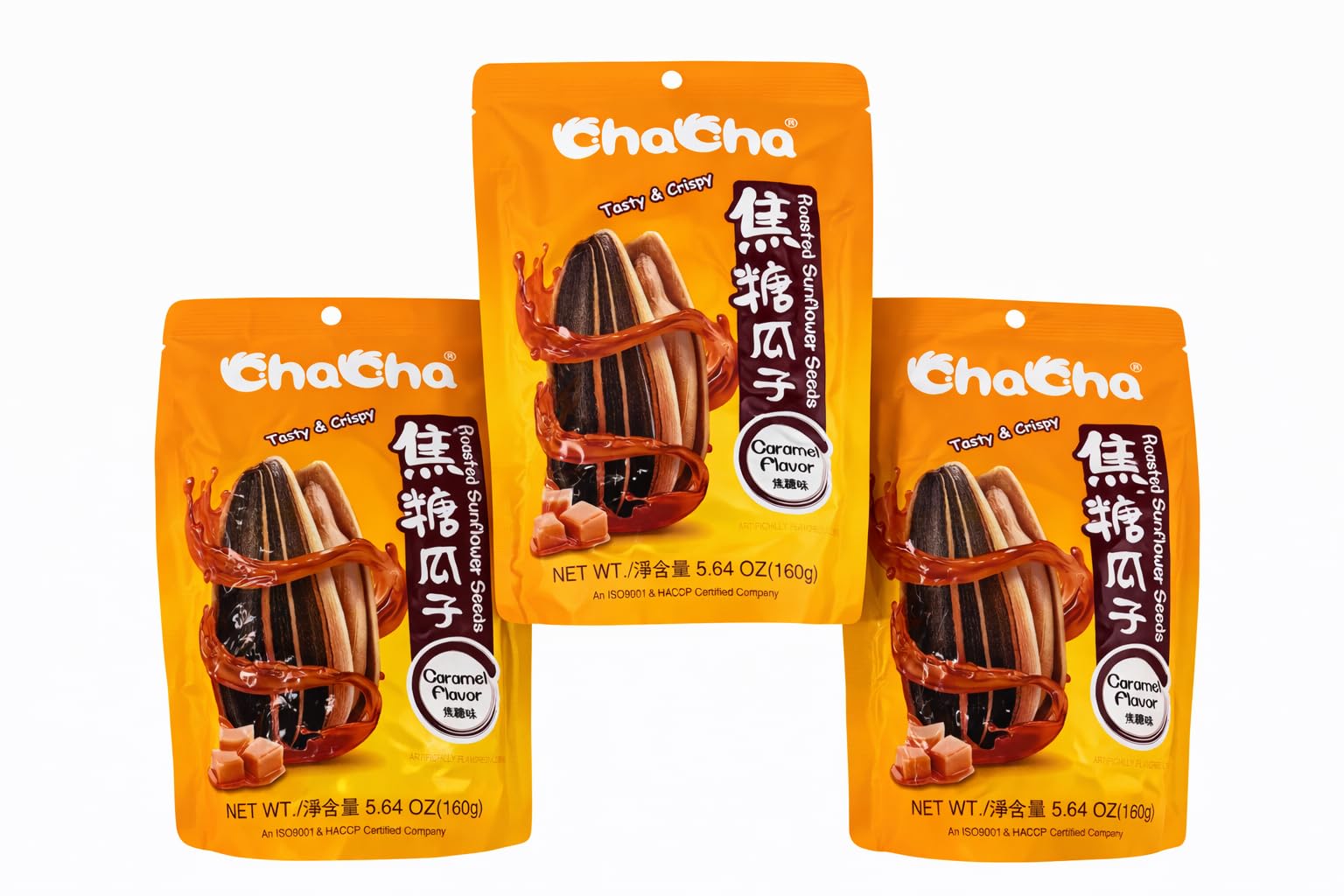 HealthEmpire for ChaCha Roasted Sunflower Seeds (3 bags) (1, Caramel flavor)