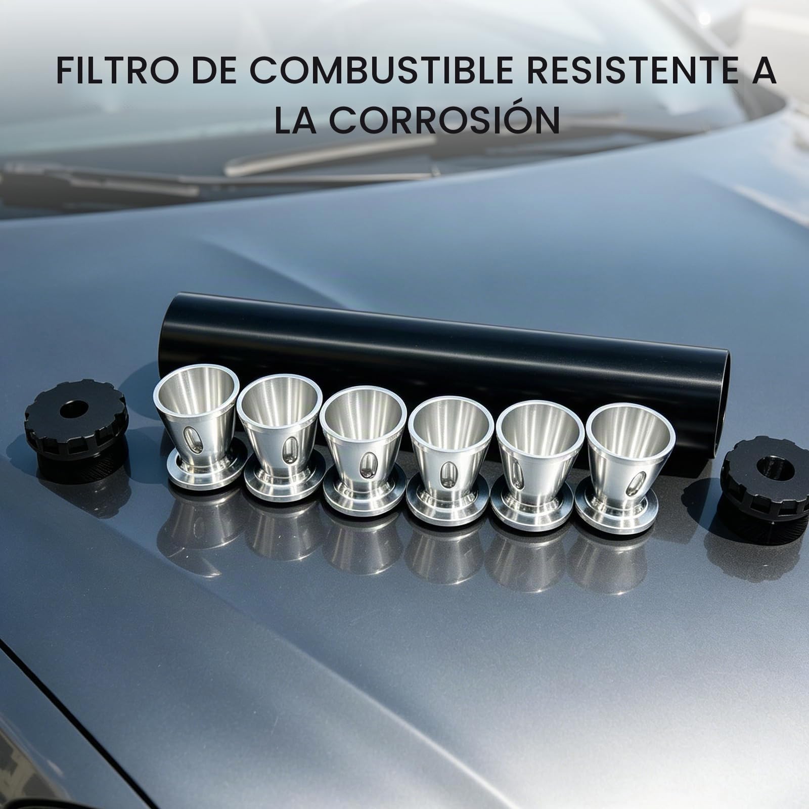 Filtro de disolventes: Kit de trampa de disolventes de aluminio negro Incluye tubo de aluminio y varios tapones de extremo Compatible con sistemas de filtración automotriz de grado ind 1/2 x 28*1 set