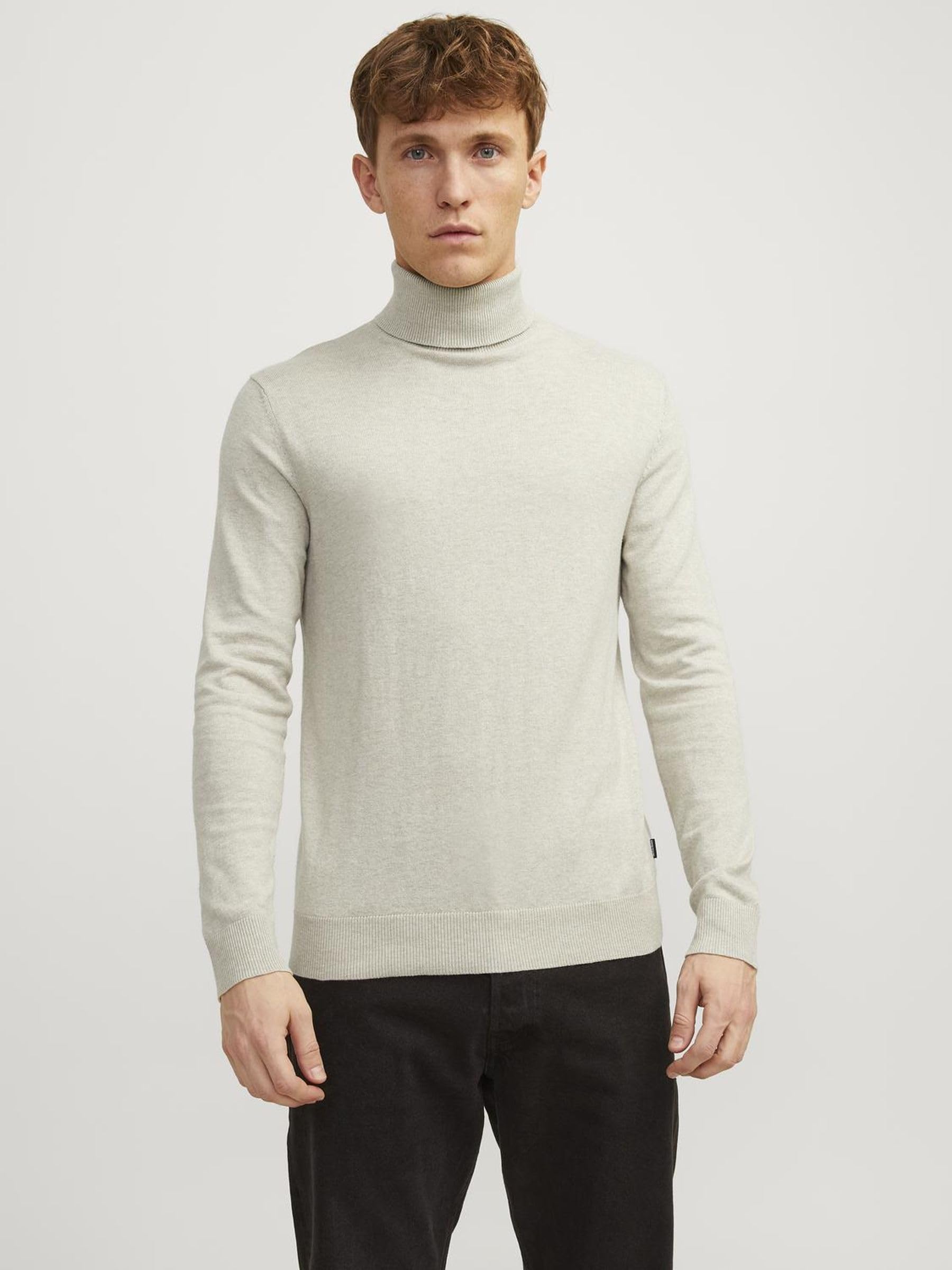 JACK & JONES Uomo Maglione Sottile a Dolcevita Maglione a Collo Rotondo Classico a Maniche Lunghe JJEEMIL