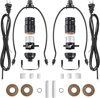 Canomo 2 Sets Black Lamp Wiring Kit Includes All Adapters and Side Hole ...