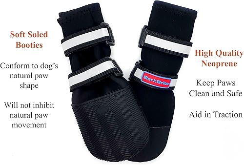 Miniatura 2 de Botas protectoras para patas de perro en neopreno, para todos los climas, con correas retráctiles en 5 tamaños., Negro
