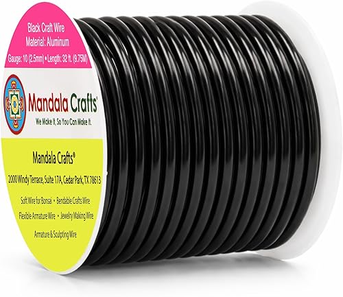 Vista 321 de Mandala Crafts - Alambre de aluminio anodizado de calibre 10 para manualidades de joyería - 32 pies de alambre flexible de cobre coloreado - Doble
