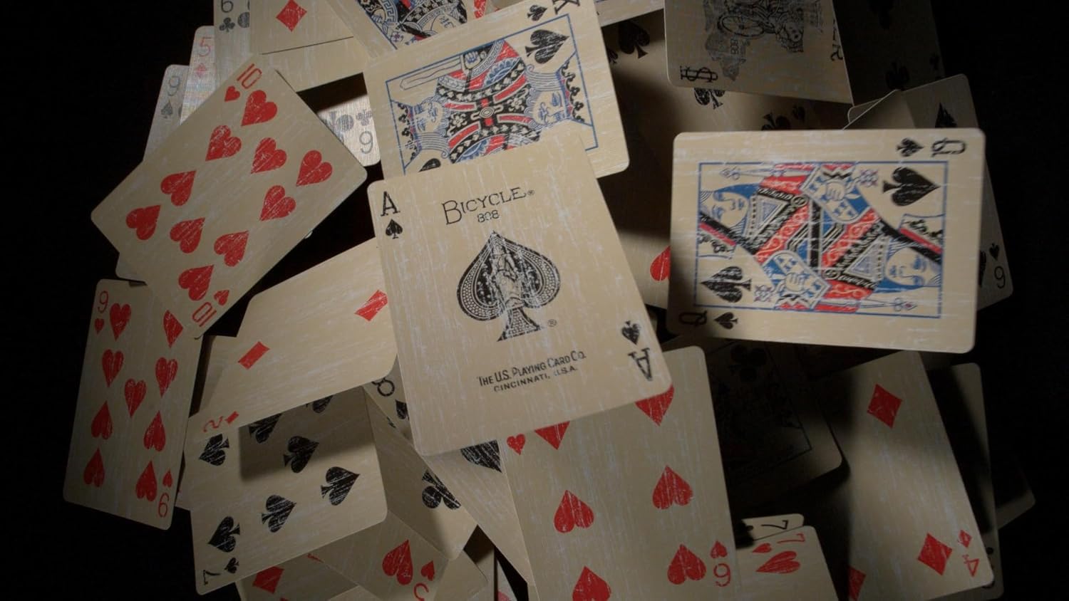 Magic Makers Faded Rider Back Red Bicycle Deck - Limited Edition