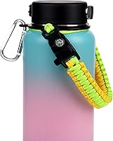 Vista 10 de Wongeto Mango de paracaídas, correa de supervivencia con anillo de seguridad y mosquetón, compatible con botellas de agua de boca ancha Hydro Flask