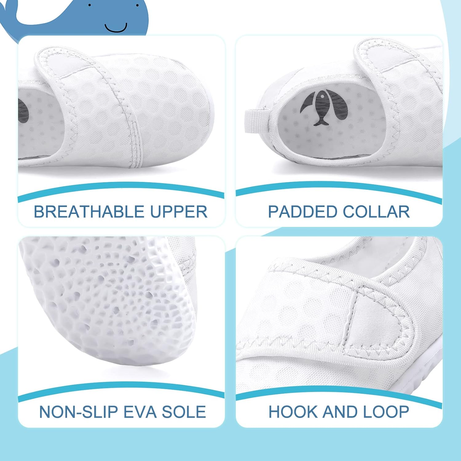 shopUAL Toddler Water Shoes Girls Boys Barefoot Aqua Socks Kids Cute Quick Dry Non-Slip Swim Shoes for Beach Pool Surf - Image 4