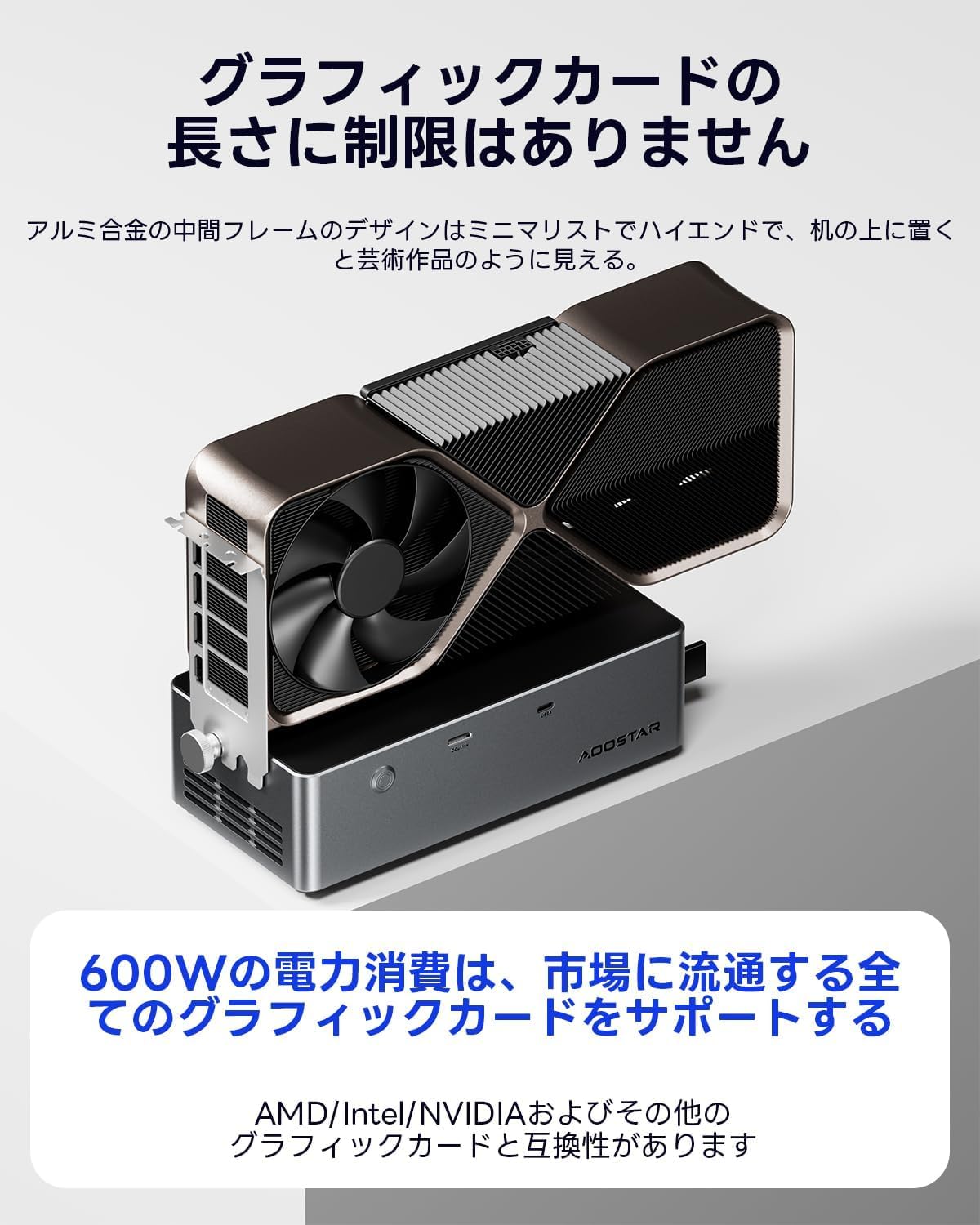 【値下げしました】AOOSTAR AG01 eGPUドックドッキングステーション Amazon.co.jp: AOOSTAR AG01 eGPUドック、OCulinkポート搭載、800W電源