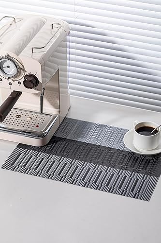 Miniatura 66 de LEXMORE Juego de 6 manteles individuales tejidos de vinilo/plástico para mesa de cocina, interior/exterior, lavables, manteles individuales lavables