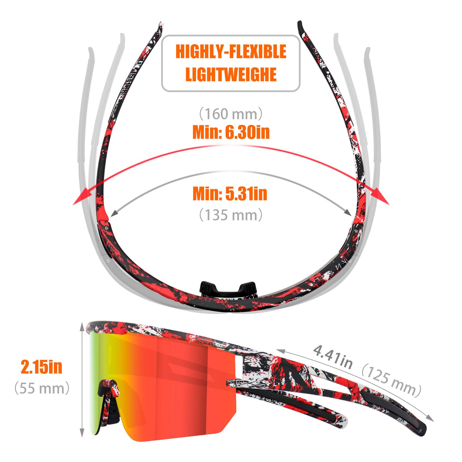 Occhiali da sole polarizzati da ciclismo per uomini e donne occhiali da baseball UV400 per MTB equitazione bicicletta corsa guida bici