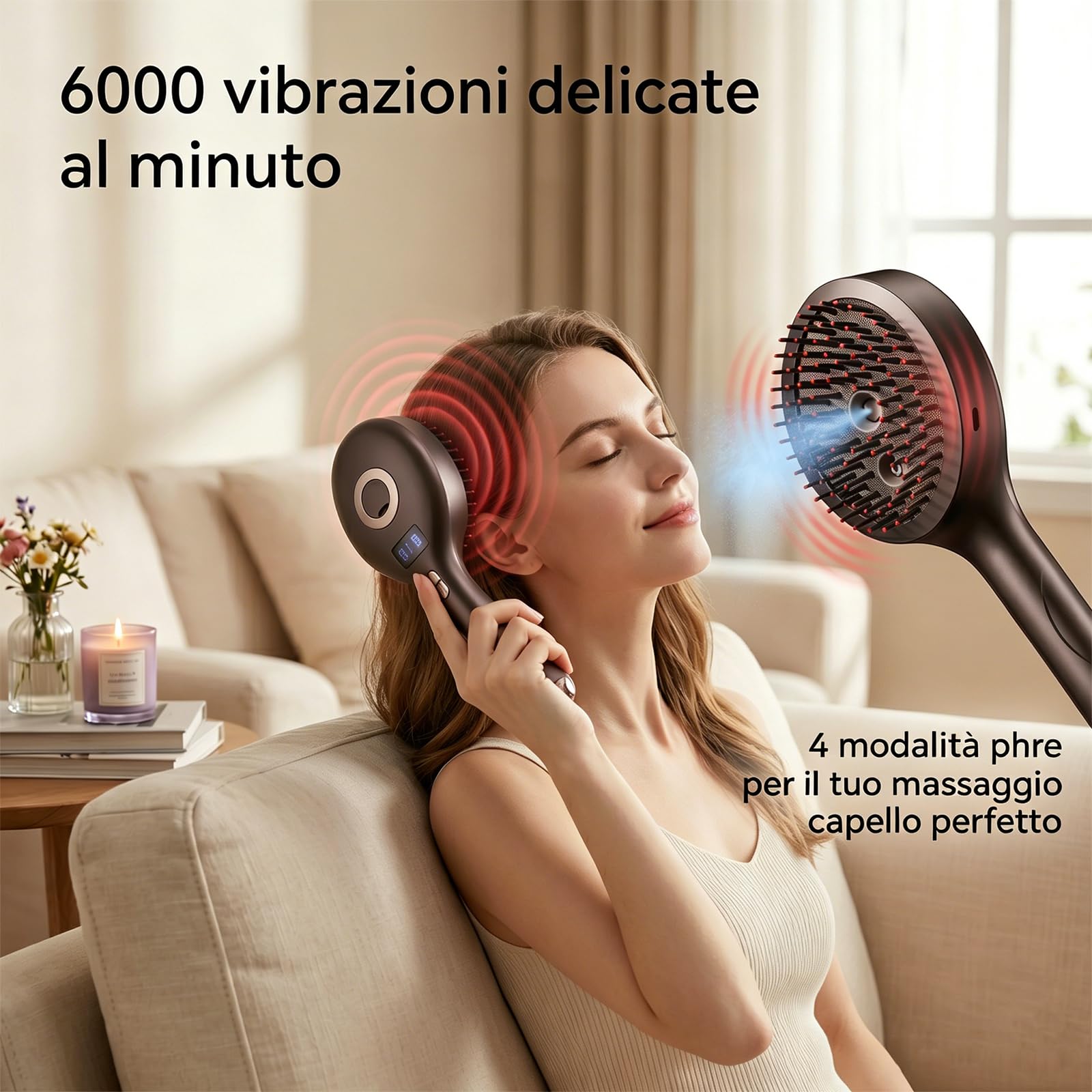 Spazzola Lisciante A Vapore Per Capelli, Pettine Districante Ricaricabile Con Olio, Per Donne E Ragazze, Viaggio Casa Lisciante Capelli Ricci Spessi (Nero1)