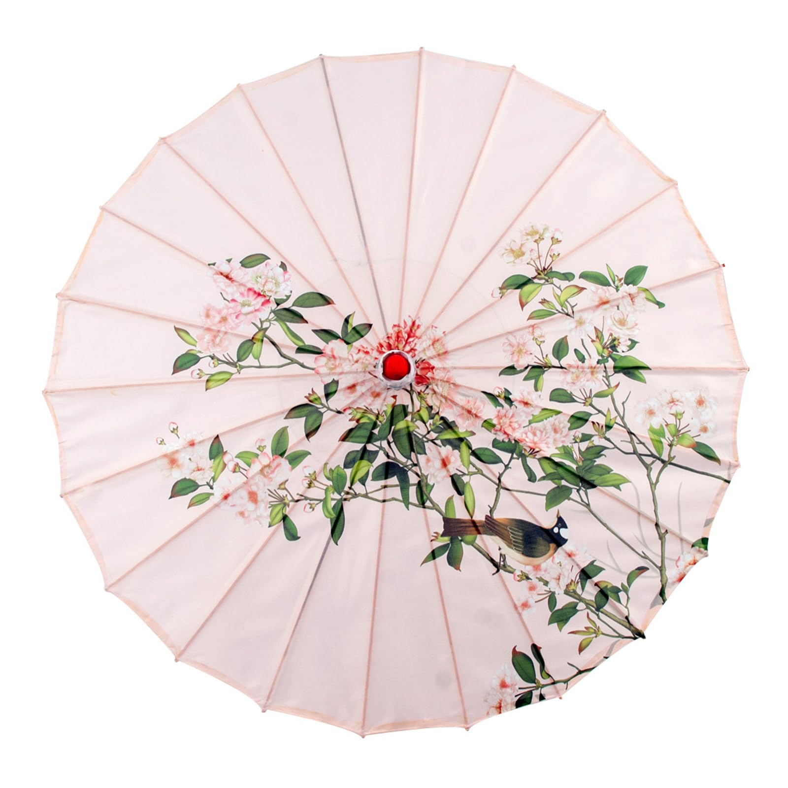 Parapluie Chinois En Papier Huilé 84 Cm - Style Oriental, Rétractable, Manche En Bois - Pour Photo, Décoration, Fête, Costume
