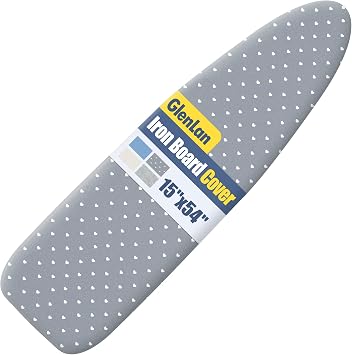 Ironing Board Cover and Pad for Standard Size 15" x 54", Dark Gray | Aluminum Coating, Thick Scorch & Stain Resistant Padding, Heavy Duty Iron Board Cover with Elastic Edge, Adjustable Fastener