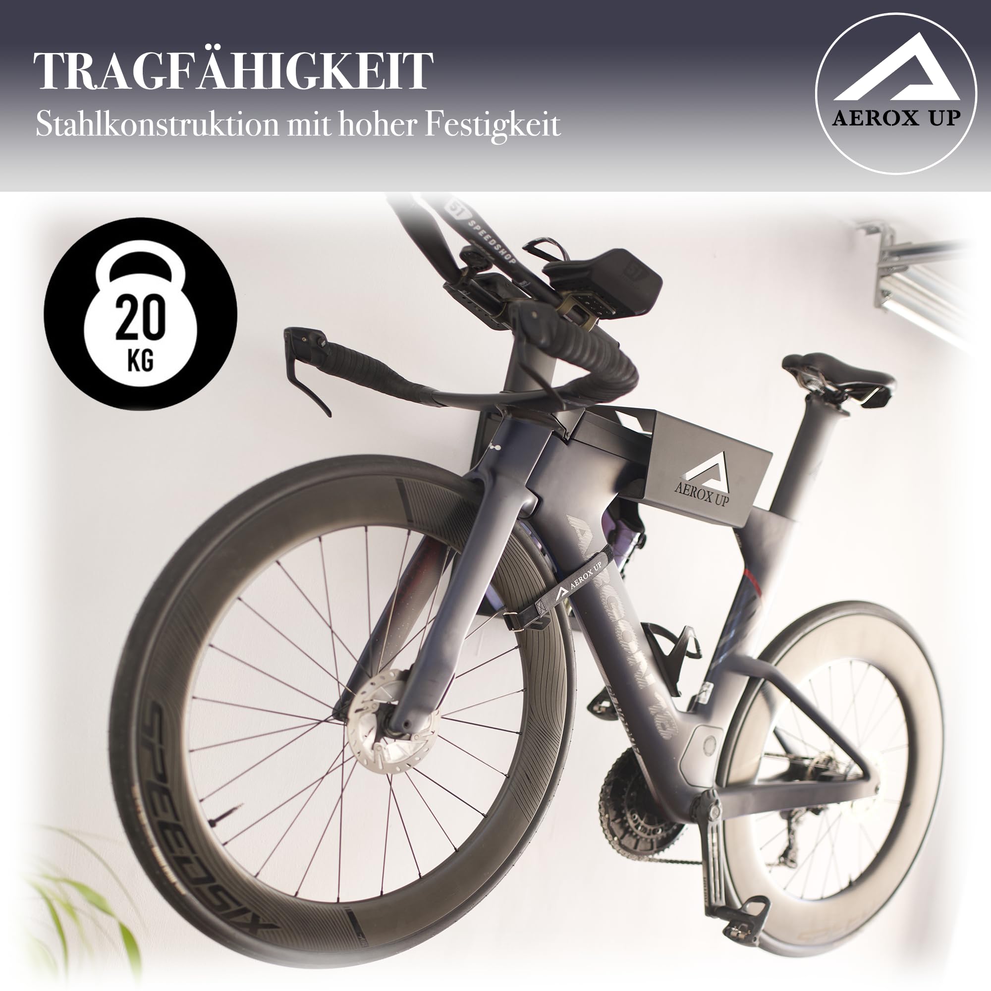 Fahrrad Wandhalterung - Fahrrad Ständer Halter - Fahrradständer Wandmontage - Fahrradhalterung Wand - Fahrradhalter Wand - Wandhalter Fahrrad - stilvolle Aufbewahrung für Zuhause & Garage
