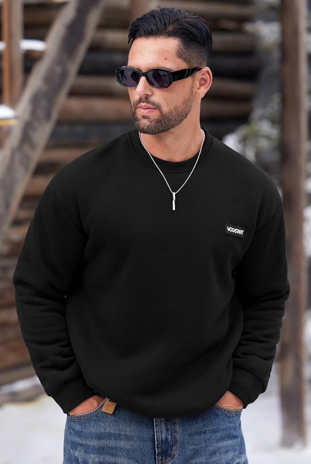 Men Sherpa-Lined Sweatshirt Thermal Winter Heavyweight Pullover(S-3XL) - Image 8
