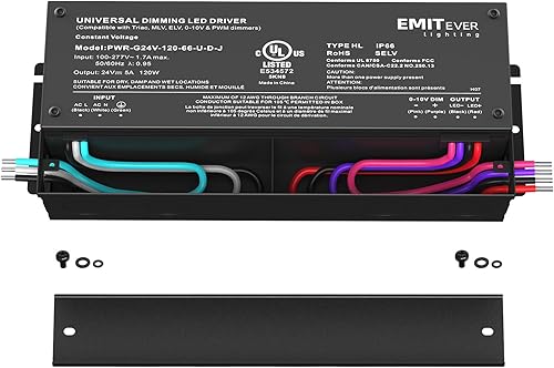 Miniatura 2 de EMITEVER Controlador LED regulable de 120 W, fuente de alimentación regulable Triac de 24 V, transformador de CA a CC para luz LED, compatible con