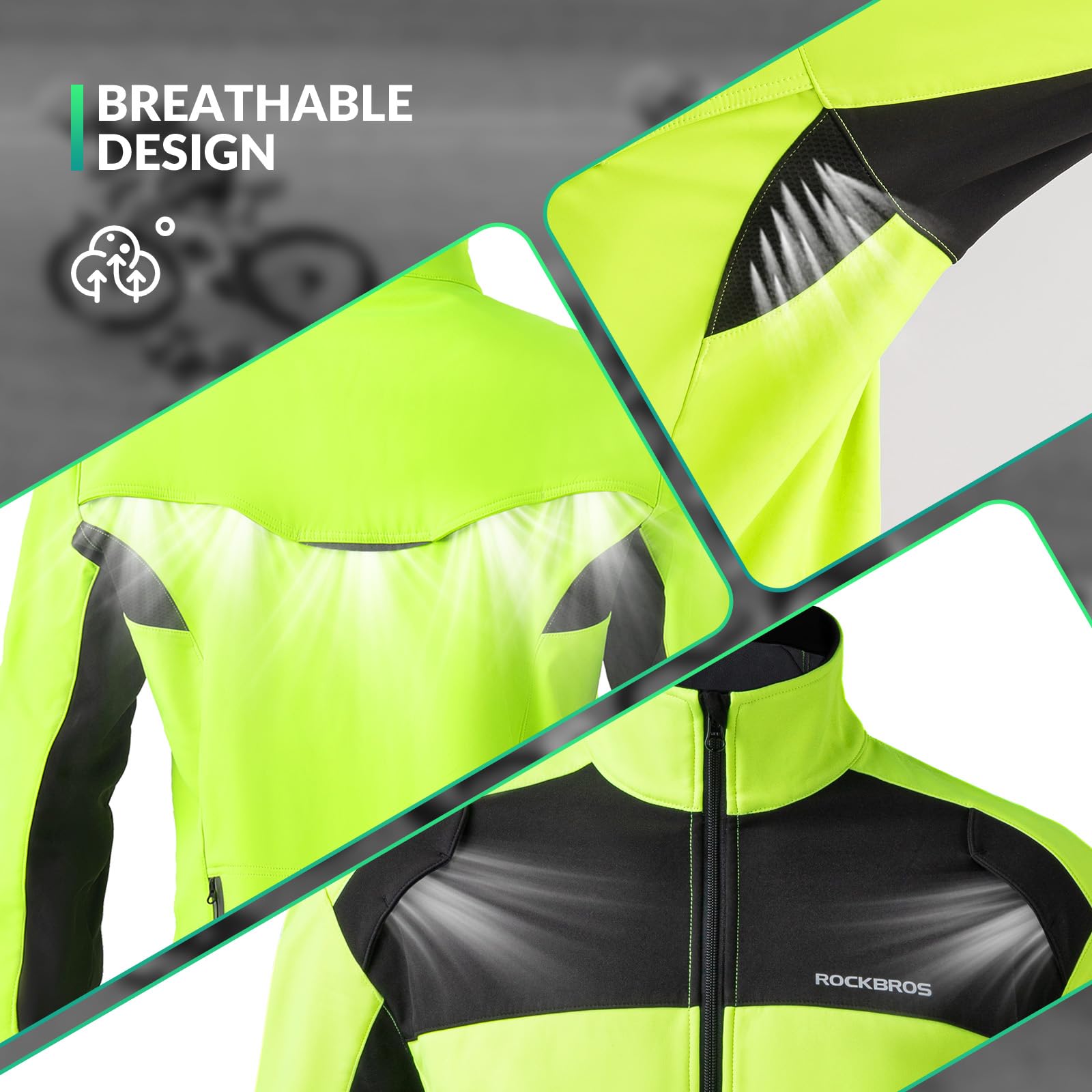 ROCKBROS Chaqueta y Pantalones Largos para Hombre Mujeres Ropa Térmica de Invierno Maillot Antiviento para Deportes al Aire Libre, Ciclismo, Montañismo y Senderismo