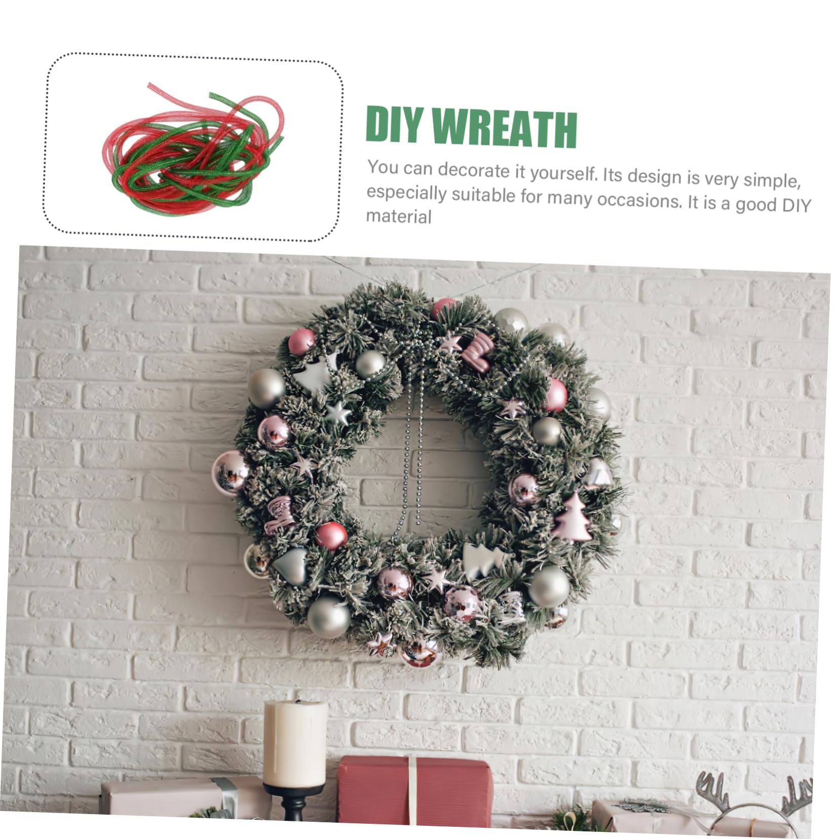 EXCEART 5pezzi Ghirlande Natalizie Fai Te Rete Mesh Da Tubo Decorativo Per Creazioni Artistiche Accessorio Per Feste e Decorazioni Natalizie Per Attività Manuali Famiglia e Decorazioni