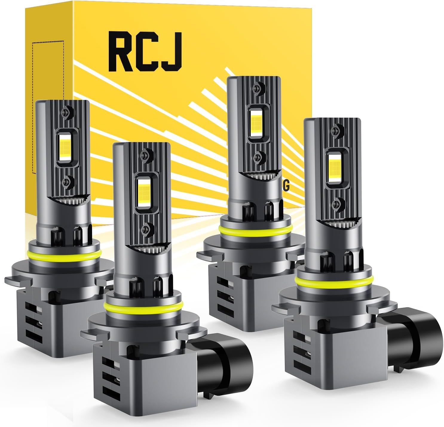 RCJ 9005 9006 LED Bulbs Combo, 9005/HB3 9006/HB4 Bulbs 200W 60000LM Super Bright 6000K Cool White Fog Lights, Plug and Play, Pack of 4