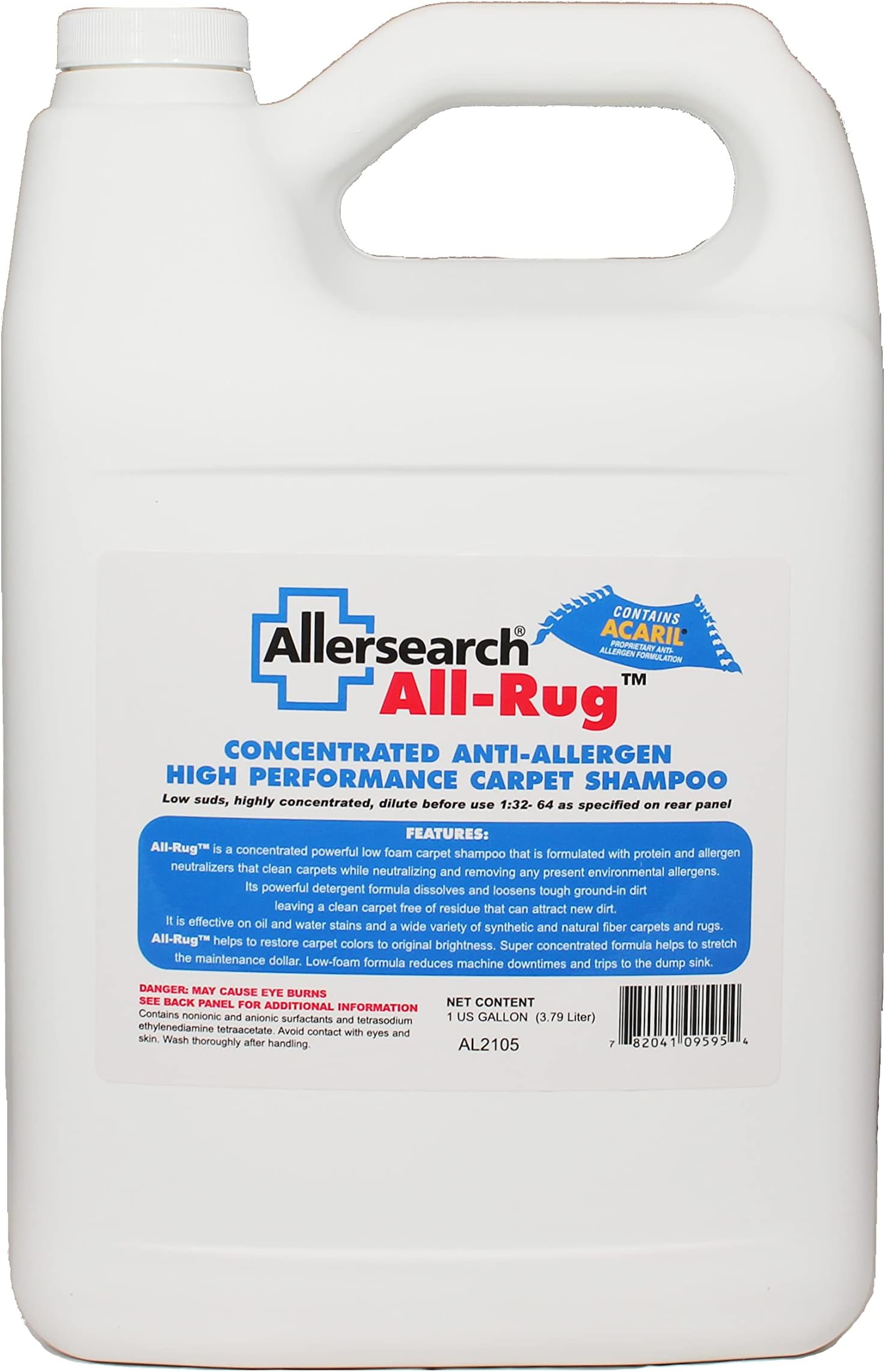 All-Rug Anti-Allergen Concentrated Carpet Shampoo 1 Gallon (128 Oz)