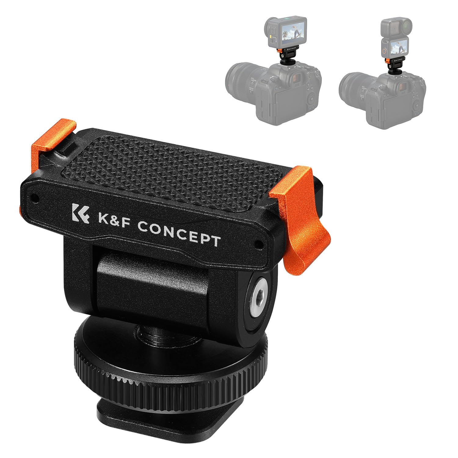 K&F CONCEPT Soporte de Zapata Fría Compatible con dji Osmo Pocket 3/Nano/Osmo Action 6, Adaptador Magnético Rápido para Cámara de Acción, Conector Zapata Caliente 1/4"