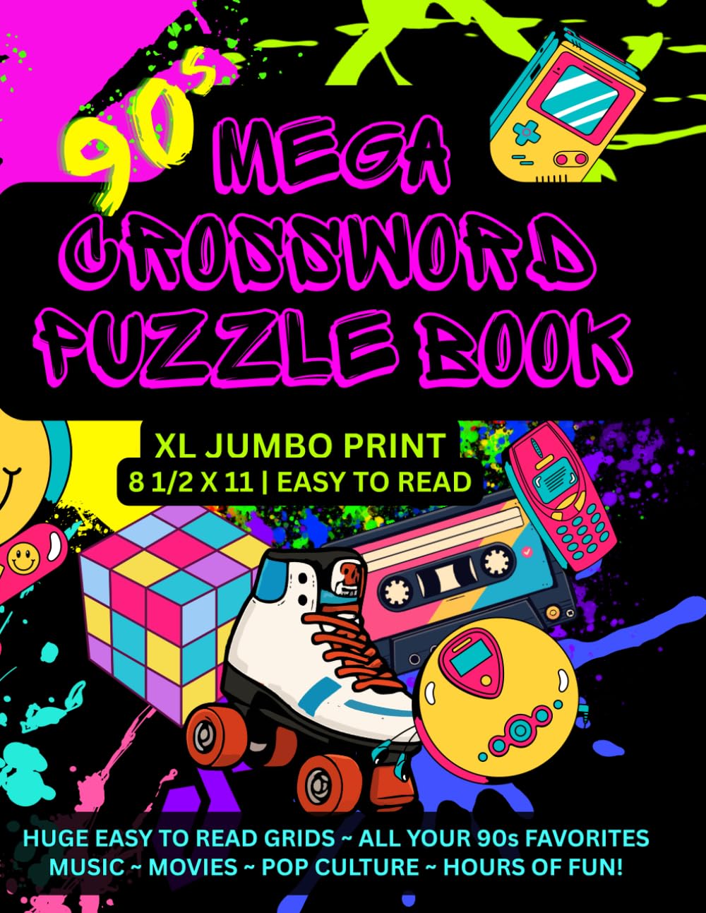 The 90s Mega Crossword Puzzle Book: 50 themed crosswords celebrating the music, movies, TV, fashion, tech, and unforgettable moments that defined the decade.