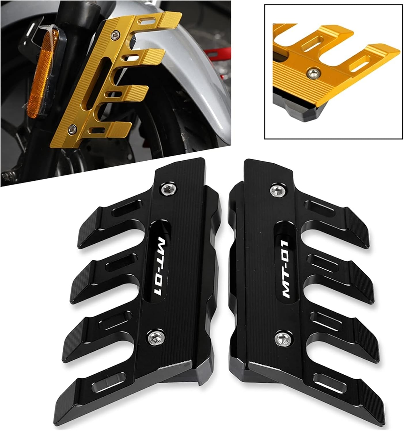 Fork Guards Front Fender Side Protection Guard Mudguard Sliders For Y&AMAHA MT01 MT-01 MT 01 2001 2003 2004 2005-2021 2020 2019 2018 2017 2016 2015 2014 2013 2012 Motorcycle Protector ( Color : Gray M