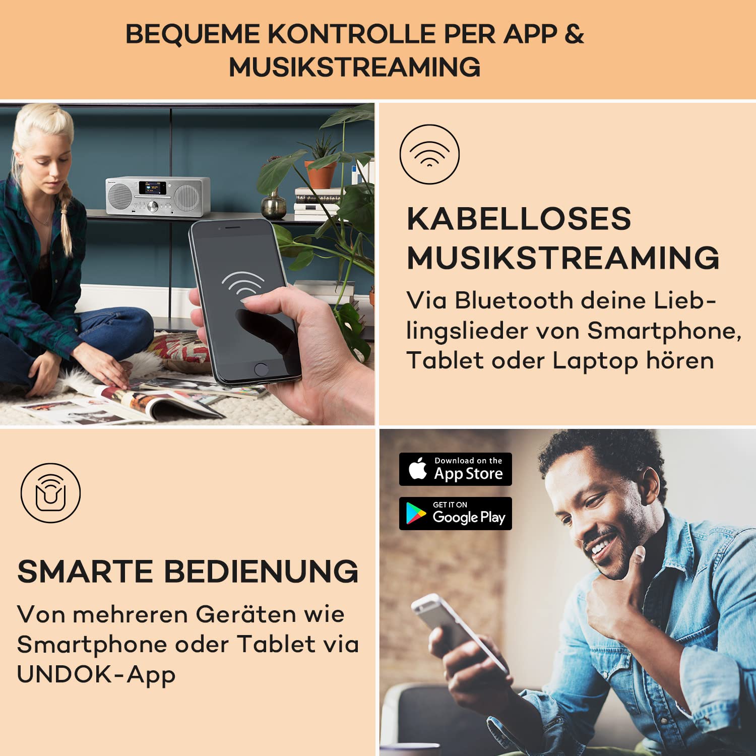 Auna Tragbares DAB Plus Radio mit CD Player, Bluetooth, DAB/DAB+/FM - Küchenradio mit TFT Display, MP3, Streaming, Digitalradio mit Wecker und Fernbedienung