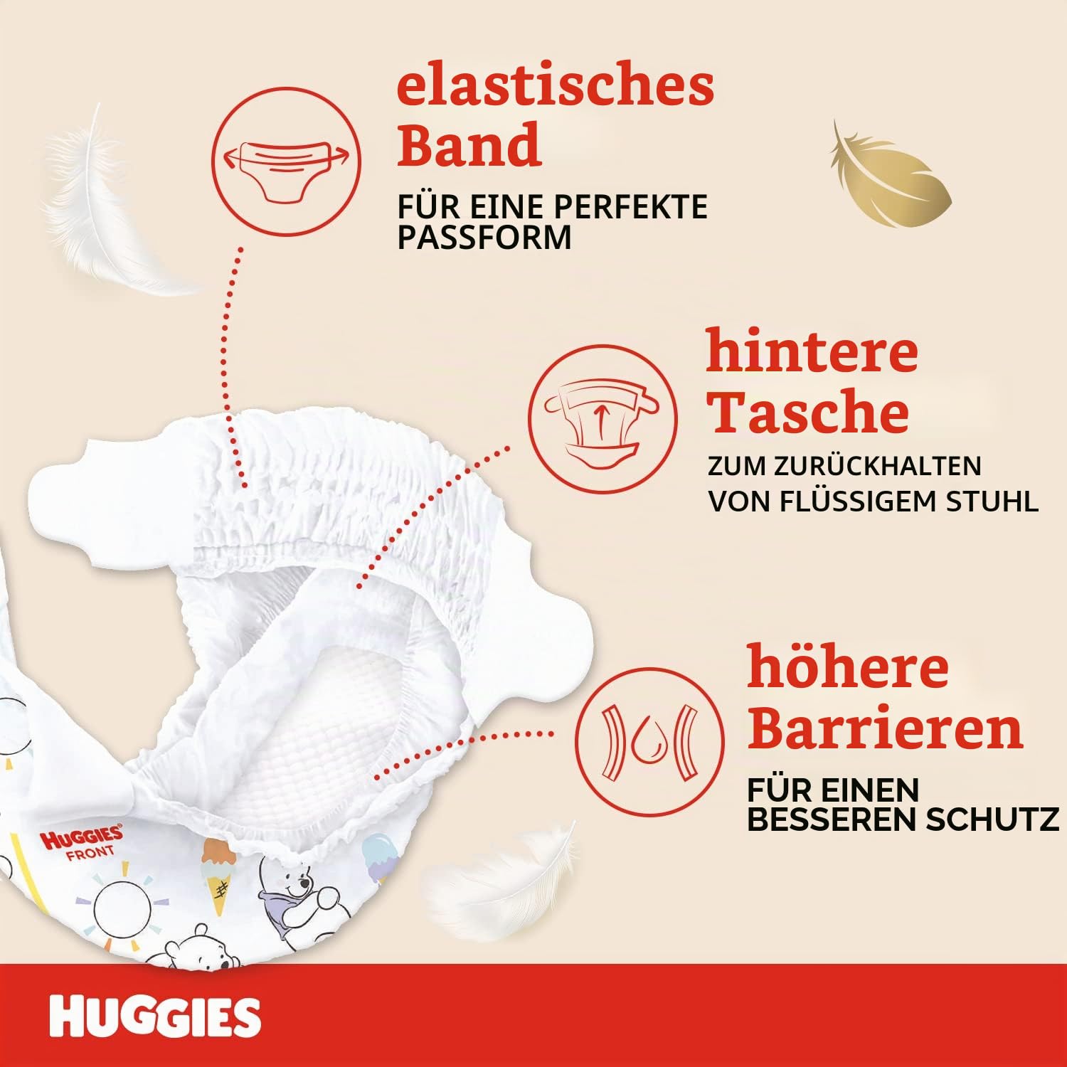 Huggies Extra Care Bebè, Windeln Größe 1 (2-5 kg), sehr saugfähig, Disney-Design, Vorratspackung, 160 Stück