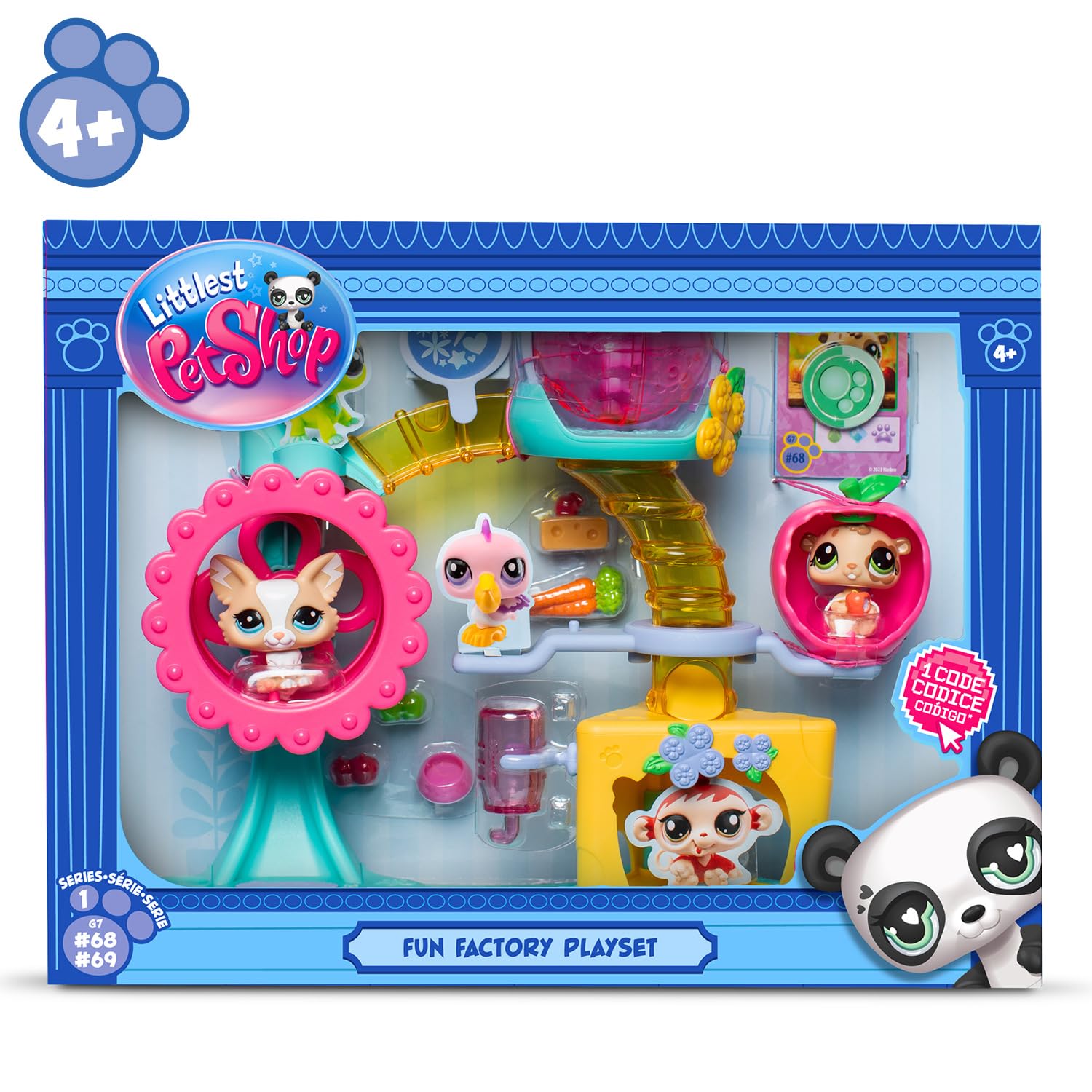 BANDAI Littlest Pet Shop, Czas zabawy Playset, mobilne głowy, Gen 7 (zwierzęta domowe #69 i #68 Ekskluzywne zwierzęta do zabawy), dla dzieci od 4 lat, BF00519 wielokolorowy