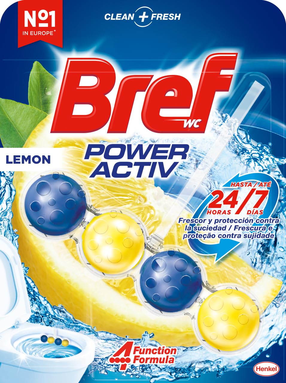 Bref WC Poweractive Lot de 10 nettoyants pour les toilettes 10 x 50 gr