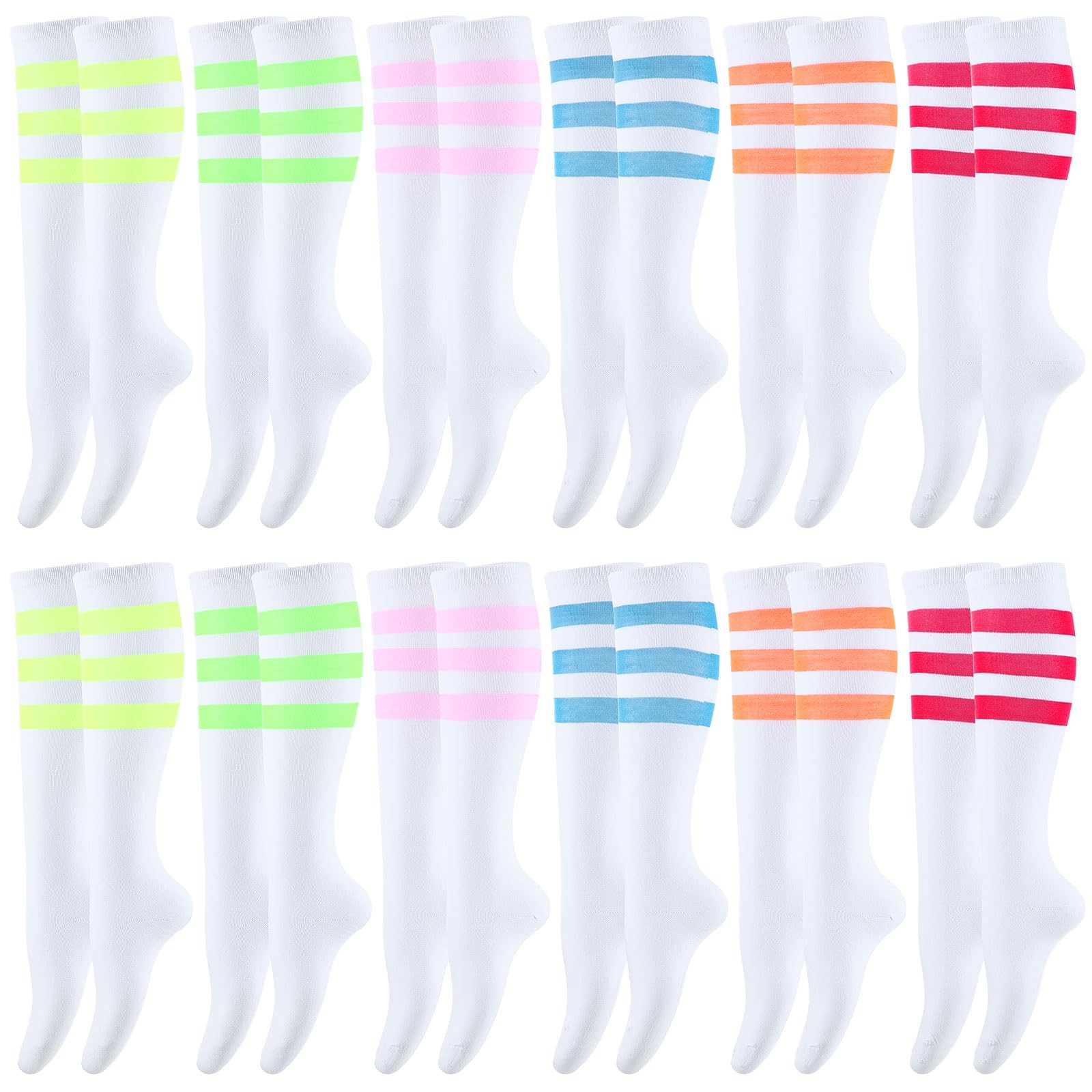 Hercicy 12 Pairs Knee High Tube Socks for Women