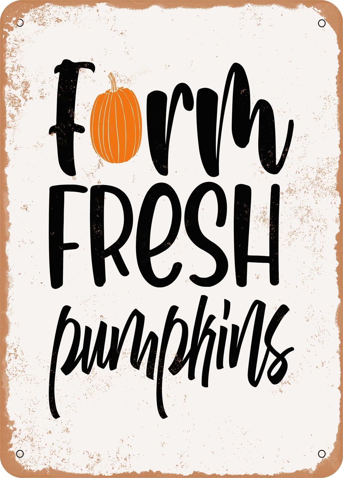 Metal Sign - Farm Fresh Pumpkins - Vintage Rusty Look home decor