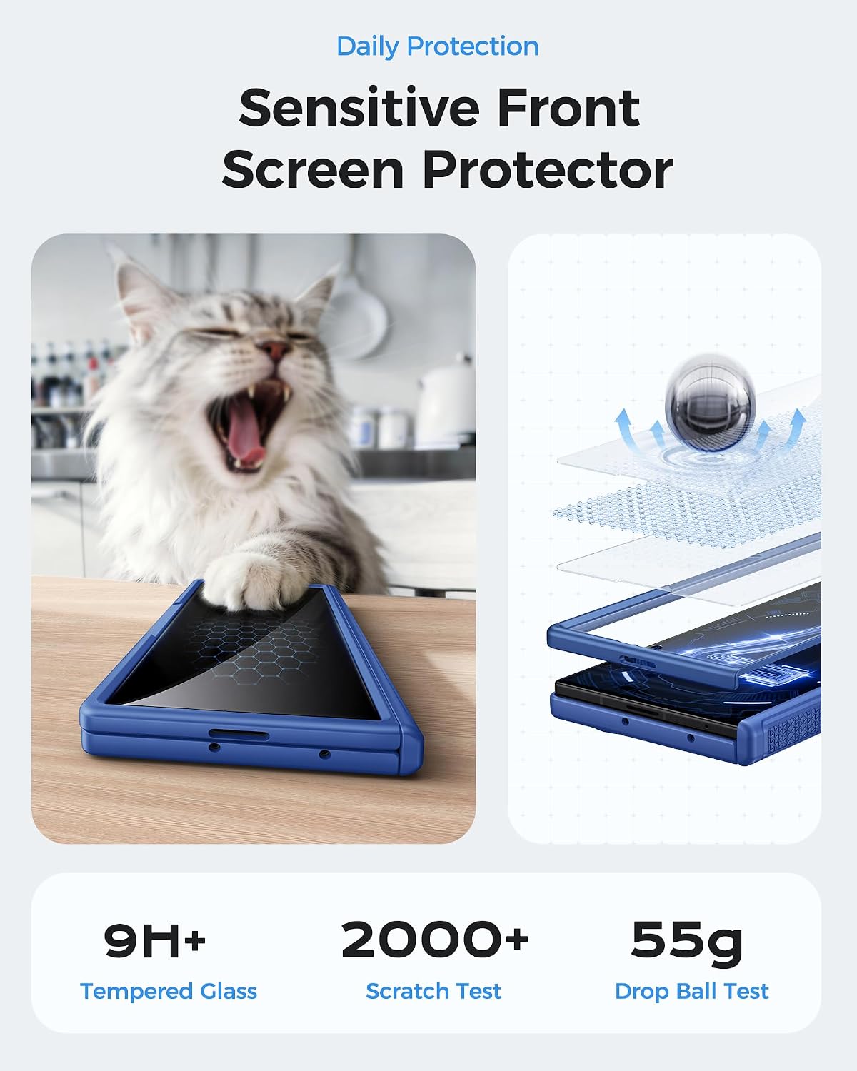  for Galaxy Z Fold 7 Case with Stand, Hinge Protection, Royal Blue | Front Screen Protector, Thin, Rugged, Kickstand, Heavy Duty 360° Full Protective Men Women Phone Case for Samsung Z Fold7 5G thumbnail