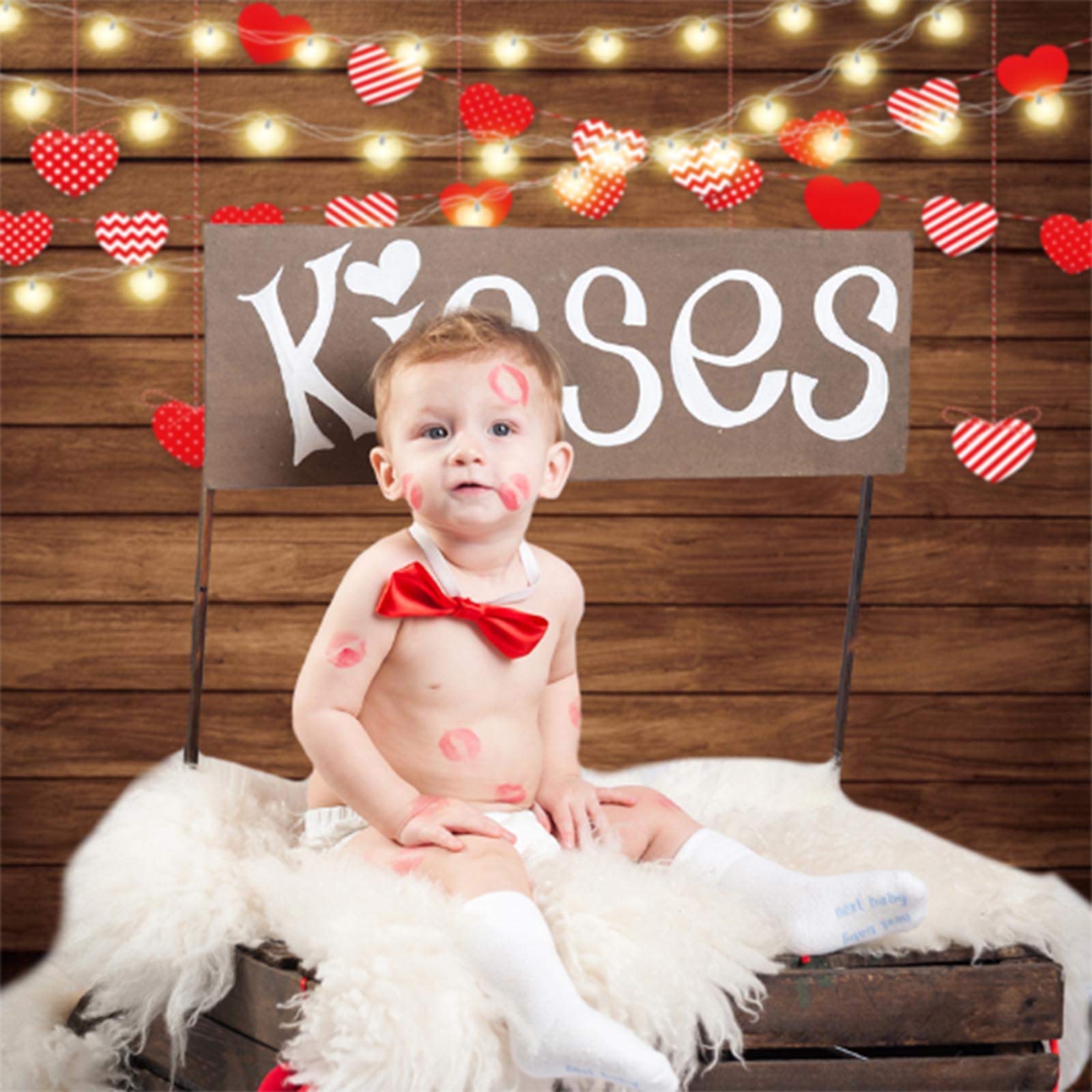 YCUCUEI 7x5ft Valentine's Day Balloons Gift Photography Backdrop Wood Love Heart Toy Bear Decorations Background Birthday Banner Photo Booth Studio Prop - View #10