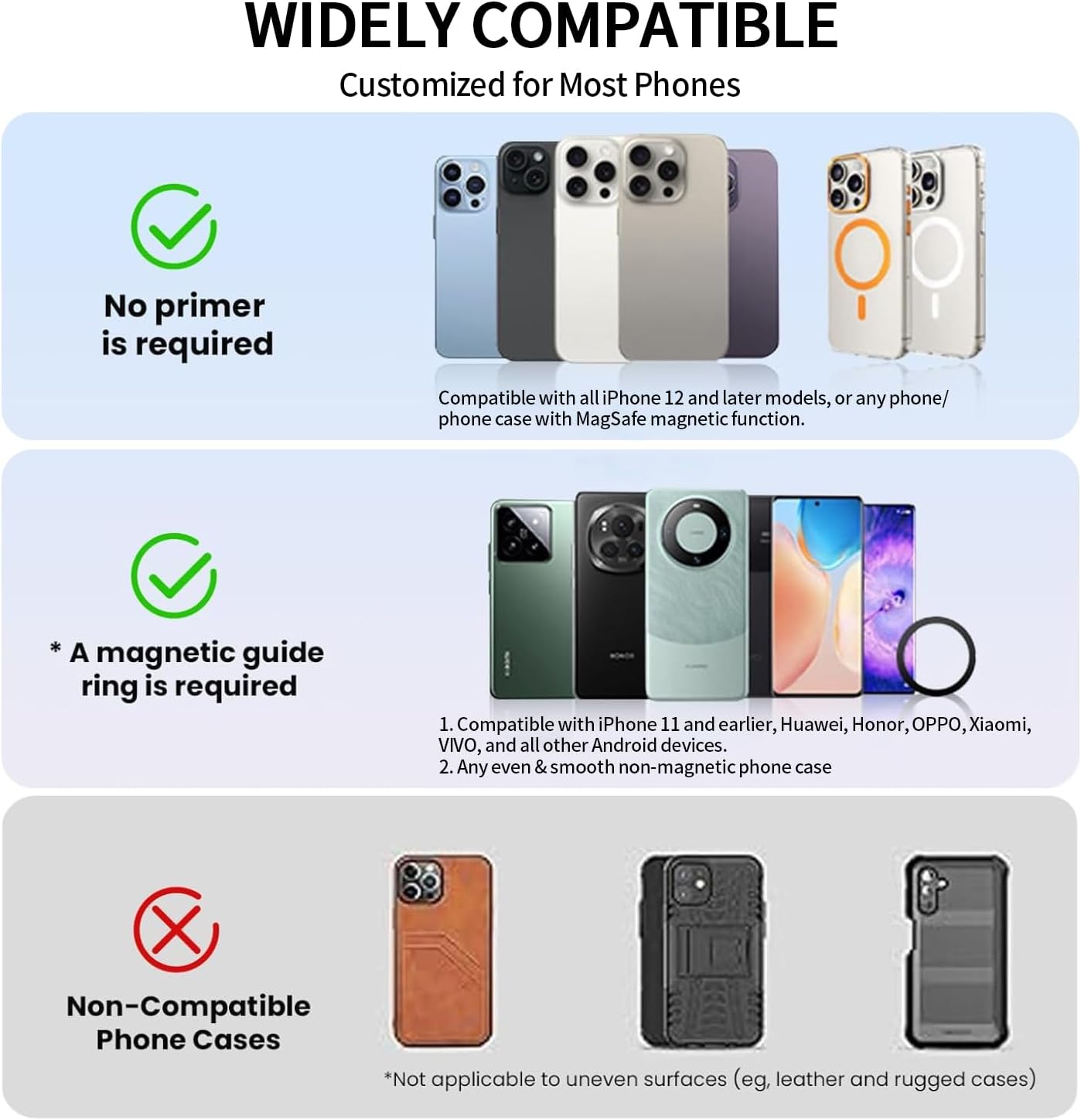 Magnetic Phone Grip Holder Thin Silicone Finger Loop Ring for iPhone,Compatible with MagSafe for iPhone 16/15/14/13/12 Series (Starlight White)
