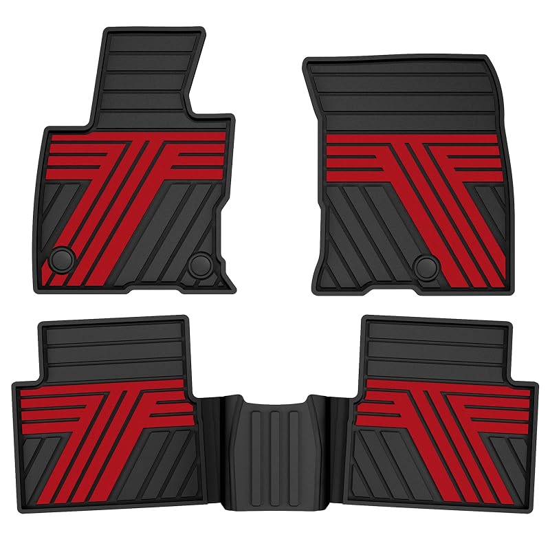 Tapetes automotivos de borracha TTX LIGHTING para Ford Bronco Sport 2021–2026, preto e vermelho, 1 unidade