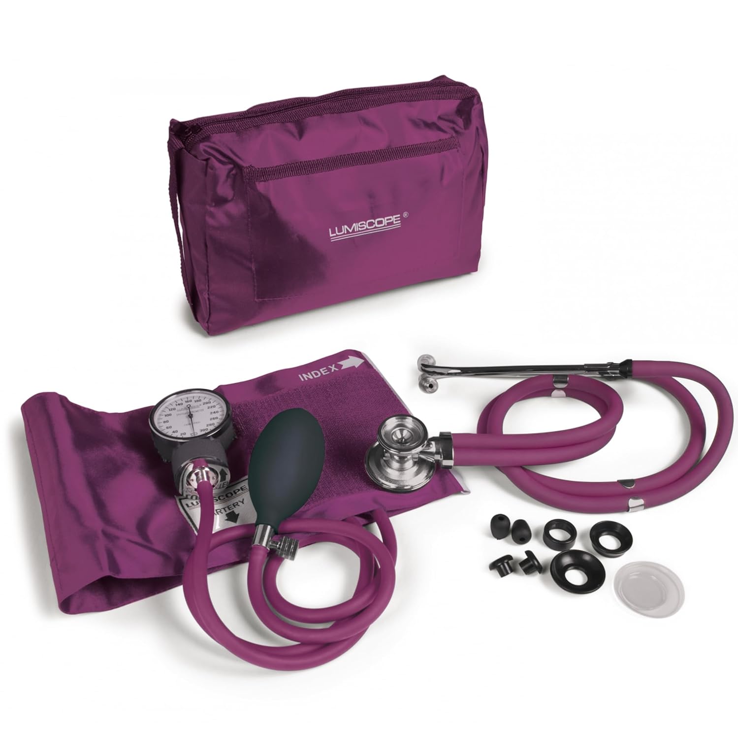 Lumiscope Professional Blood Pressure Kit – Stethoscope, Manual BP Cuff, Sphygmomanometer – Orchid Lumiscope Professional Blood Pressure Kit – Stethoscope, Manual BP Cuff, Sphygmomanometer – Orchid