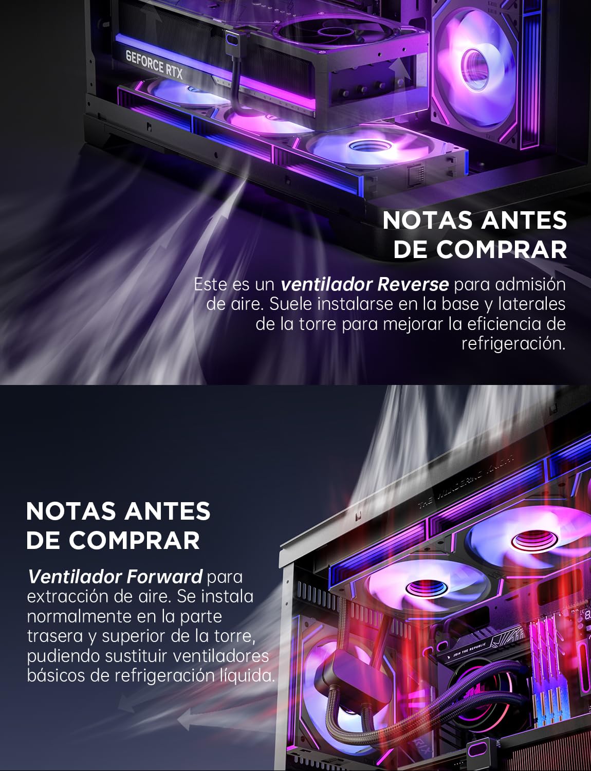 AsiaHorse DAWN Pro RGB - Ventilador inverso para PC, 120 mm, 3 unidades, ARGB Daisy Chain, Infinity Mirror, HDB, 2 m³, 1850 rpm, 2,6 mmH2O, 4 pines PWN, 3 pines ARGB de 5 V, Asus Aura ASRock GIGABYTE