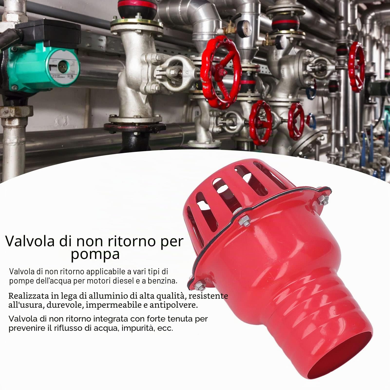 Valvola di Ritegno della Pompa Dell'acqua del Motore Valvola di Fondo della Pompa Dell'acqua 3 Pollici Lega di Alluminio Buon Accessorio per Filtro Inferiore con Buona Tenuta