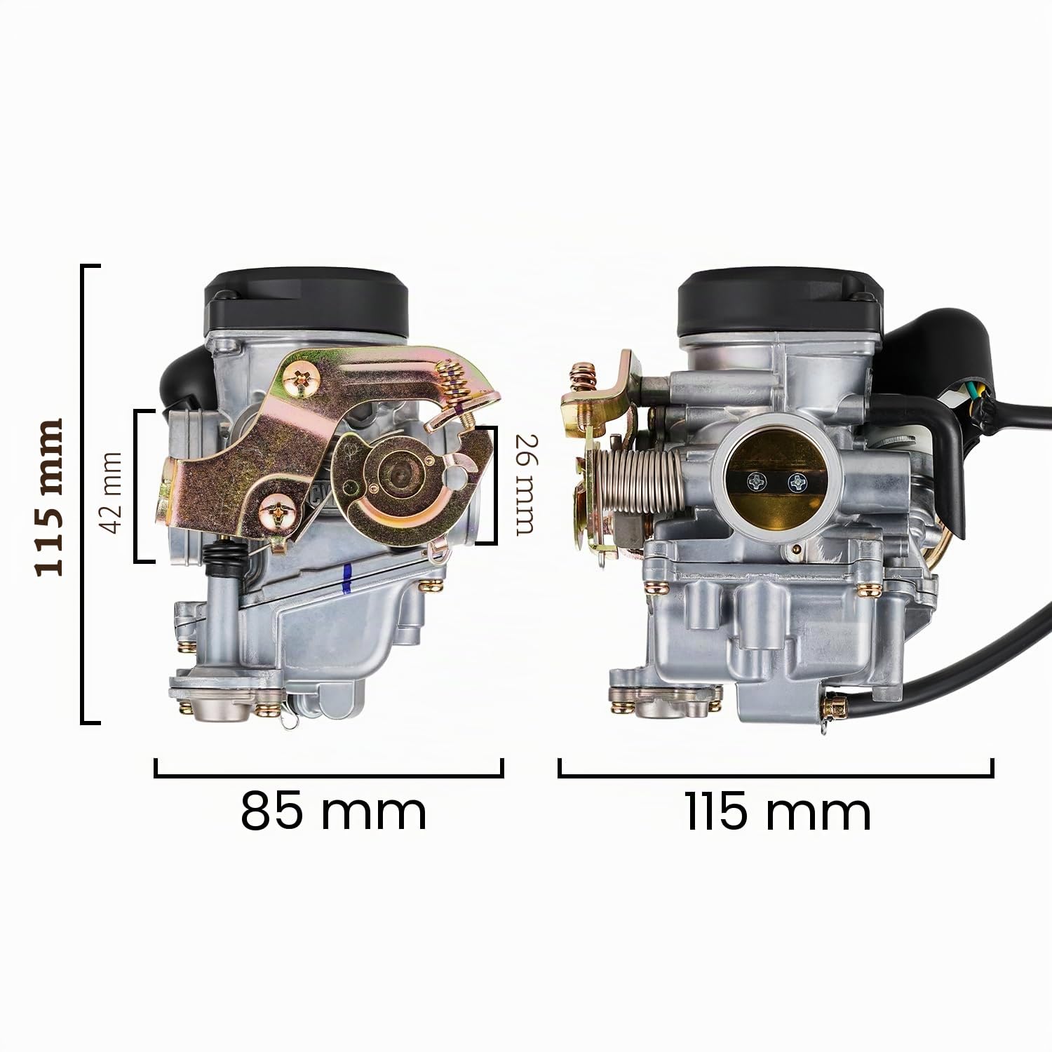 Carburador GY6 150cc-250cc,26 mm Carburador de Motocicleta para Motor GY6 150cc 200cc 250cc Scooters ATV Go Karts Dirt Bikes