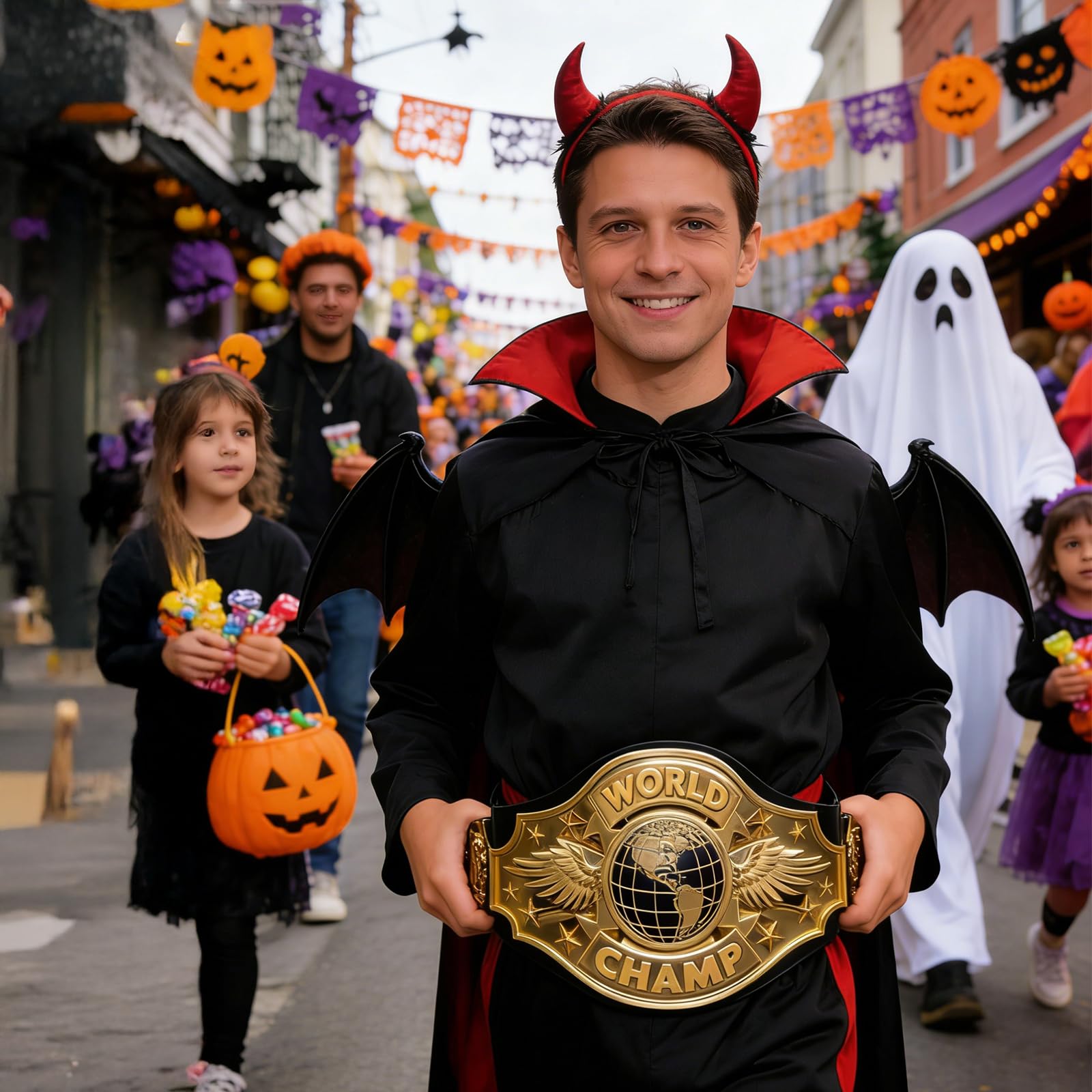 Horizoncos Ceinture de champion réglable pour enfants et adultes - Ceinture de champion de boxe de lutte parfaite pour les fêtes et les jeux de rôle