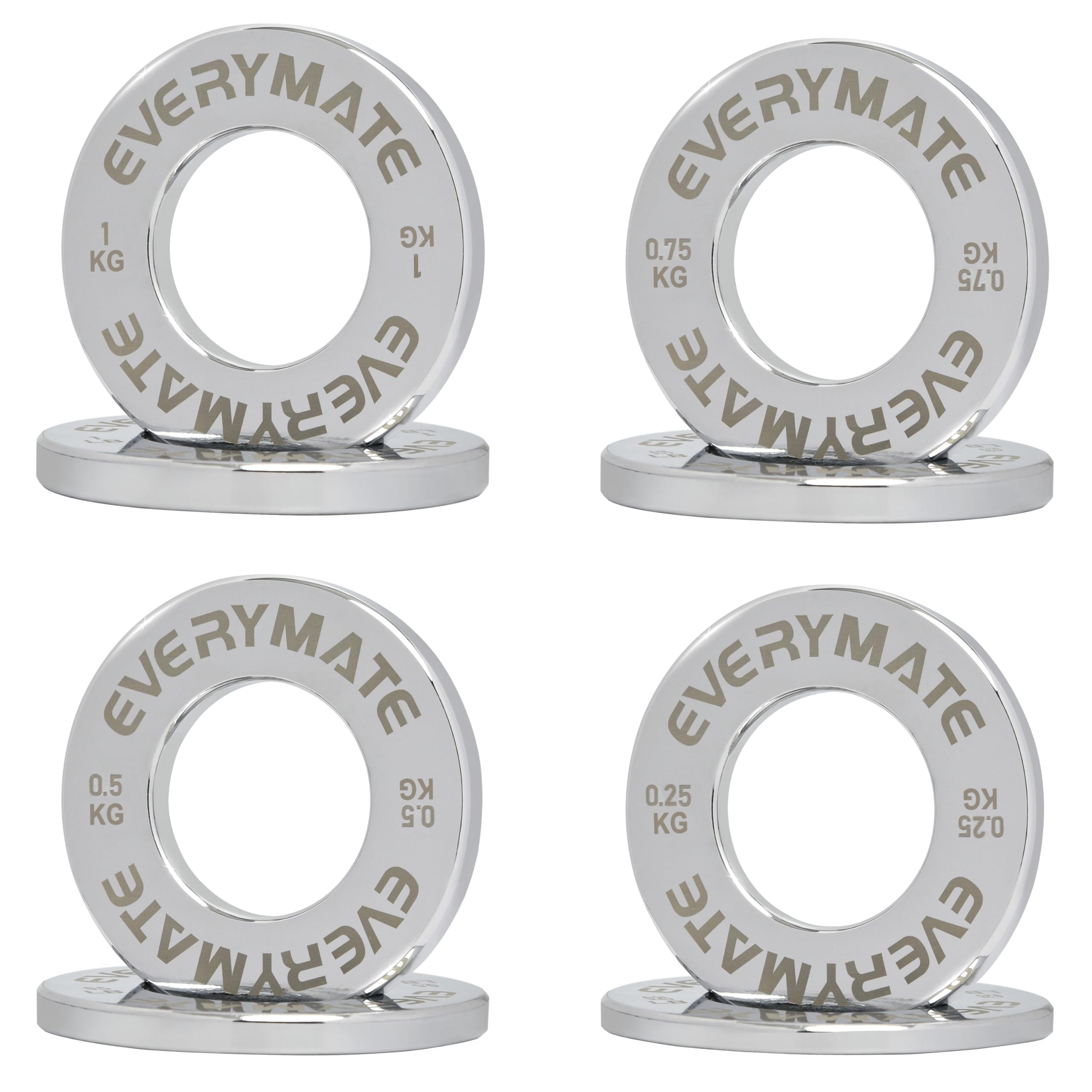 EVERYMATE Fractional Micro Weight Plates Set of 8 Weight Plate Pair of 0.25KG 0.5KG 0.75KG 1KG for Olympic Barbells for Strength Training Micro Plates Weight Plate