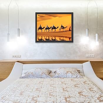 自然、風景画 玄関、寝室飾り用絵画 / 店 Amazon.co.jp: チューリップと日の出の風車 絵画 絵 カラフルな