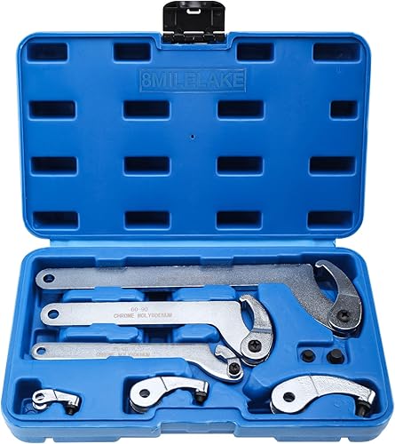 8milelake - Llave de espiga y gancho ajustable/Juego de llaves de herramientas