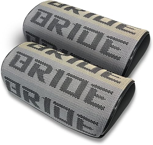 Miniatura 2 de W-POWER JDM - 4 cojines JDM para reposacabezas de asiento de automóvil, con funda para cinturón de seguridad, material de asiento de cubo de tela