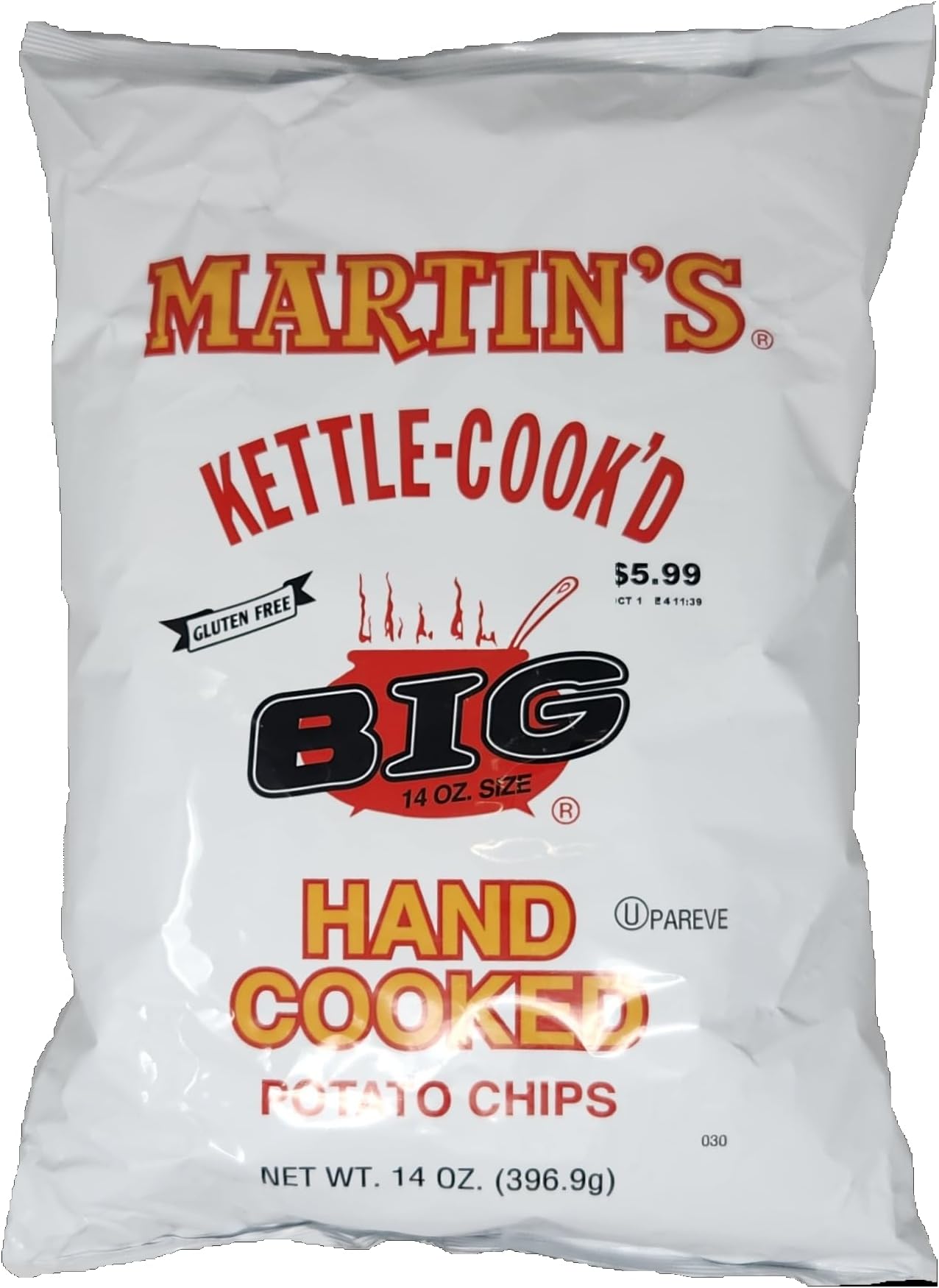 2 Pack of Martins Kettle Cooked Potato Chips, Hand Cooked 14 Oz. Bags