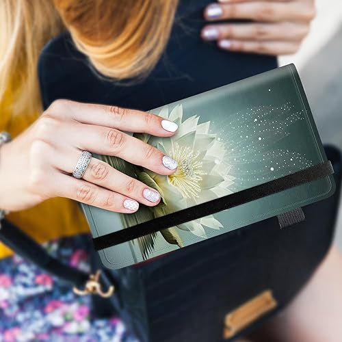 Vista 17 de Funda para chequera personal con diseño de tortuga marina verde, funda de piel sintética para hombres y mujeres, con ranuras para tarjetas, soporte