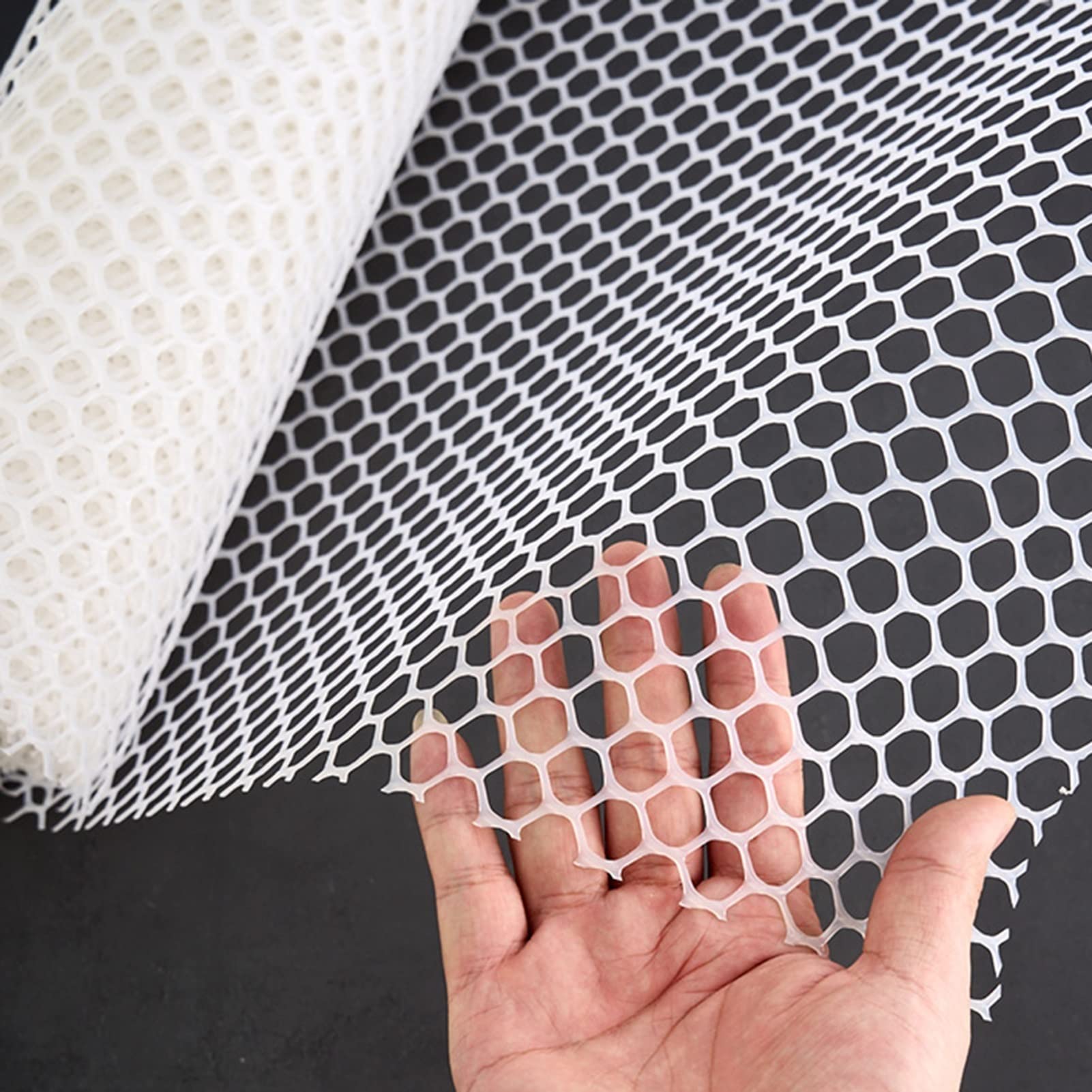 Filet de Jardin en Maille pour volaille, Rouleau de Filet Hexagonal en Plastique pour volaille avec Sangles Fixes pour Le Jardinage, clôture pour volaille (Couleur : Blanc, Taille : 0,5 x 4