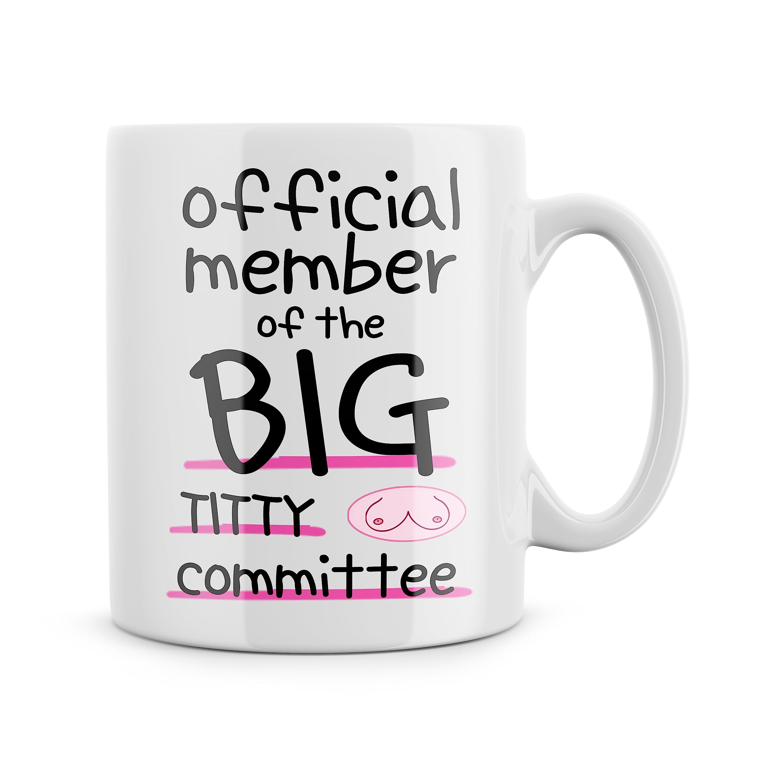 Rib ticklerz - Official Member of The Big Titty Committee Mug Funny Boob Job Mug Gift for Best Friend Sister Partner New Boobs Boobies Cheeky Banter Cups - MG572