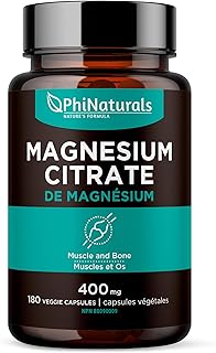 Magnesium Citrate - Magnesium Citrate Capsules 400 Milligrams - Pure Magnesium Supplement 100 - Non-GMO - Made in the USA (180 capsules)